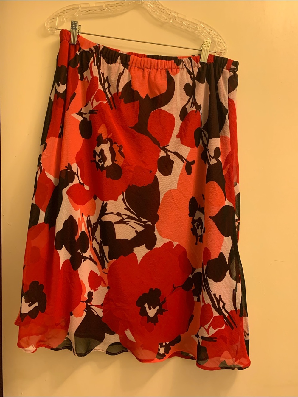 Floral Red & Black A-Line Women's Skirt
